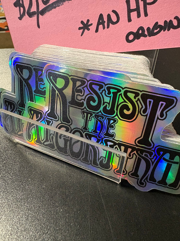 Resist the Algorithm holo-sticker